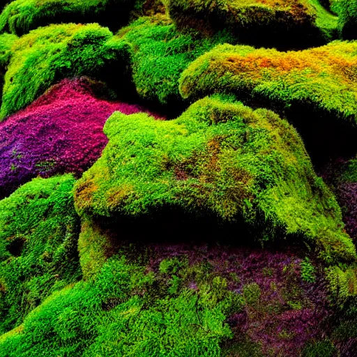 Prompt: Colorful moss