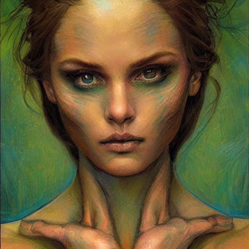 Image similar to a painting in the style of donato giancola, and in the style of charlie bowater, and in the style of aristide maillol. symmetry, smooth, sharp focus, semi - realism.