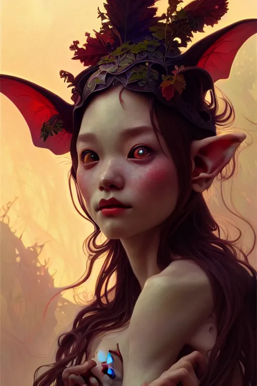 Image similar to beautiful goblin, highly detailed, digital painting, artstation, sharp focus, illustration, art by tan zi and ayanamikodon and alphonse mucha and wlop