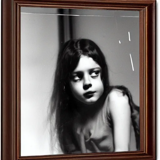 Image similar to Reflection of a girl in a broken mirror by Fritz Lang