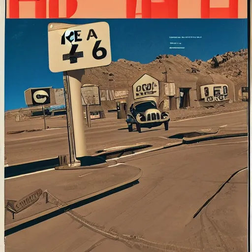 Prompt: history of route 6 6, idea magazine cover story 2 0 3 3, 8 k highly detailed, moma museum