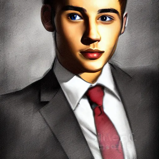 Prompt: a very handsome young man, digital art