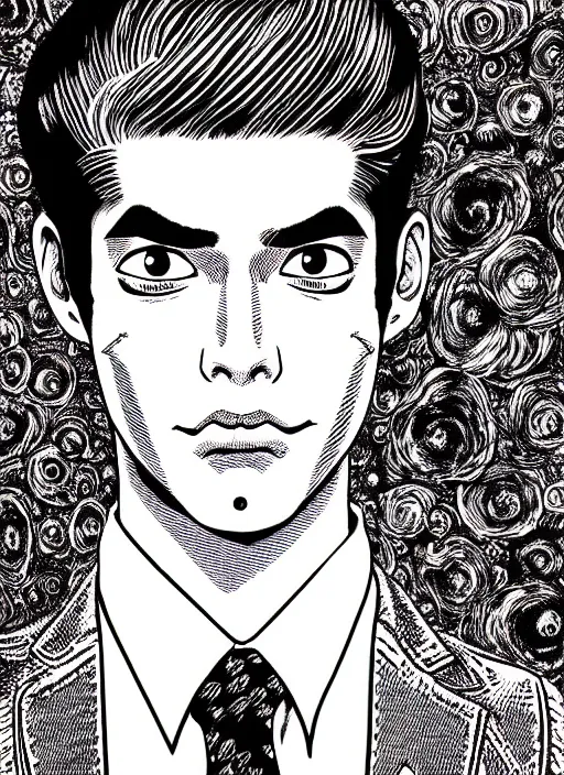 Prompt: portrait of archie andrews, intricate, highly detailed, illustration, art by junji ito, junji ito