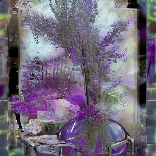 Image similar to crystethereal lavender atrium manipulation layeredinfusion lilac silver silver fuji pastel lilac sparkle fuji surreal creations serene lilac sparkle grey lilac weeping abstract collage