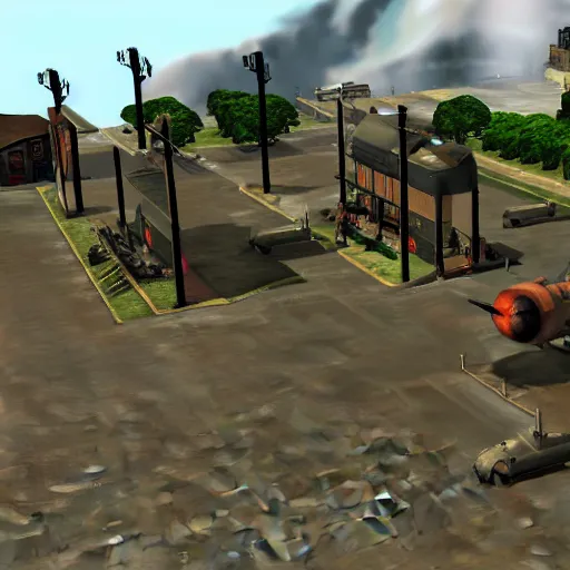 Prompt: world war ii in the style of the sims 3