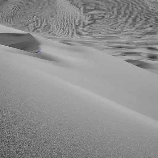 Prompt: dunes desert dry in the style of Sean Bagshaw and Ansel Adams