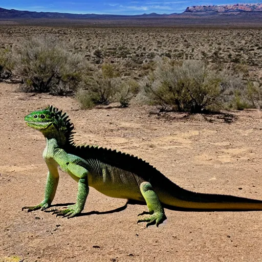 Prompt: <photograph quality=very-high location =new mexico>giant lizard</photograph>