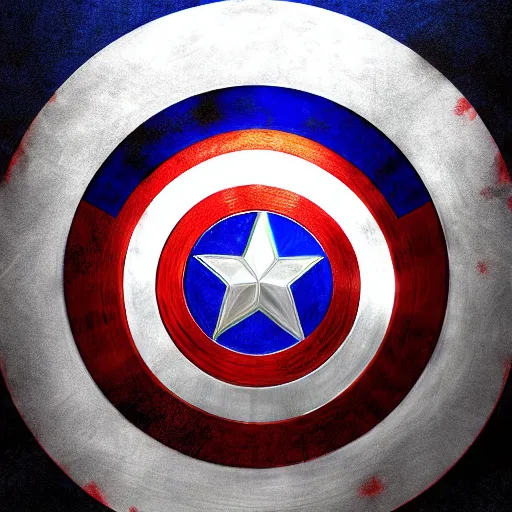 Image similar to portrait of captain america, highly detailed, centered, solid color background, digital painting