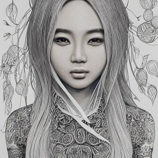 Prompt: the portrait of an unbelievably beautiful, elegant, and sophicated young asian instagram model partially made of broccoli, an ultrafine detailed illustration by james jean, intricate linework, bright colors, final fantasy, behance contest winner, vanitas, angular, altermodern, unreal engine 5 highly rendered, global illumination, radiant light, detailed and intricate environment