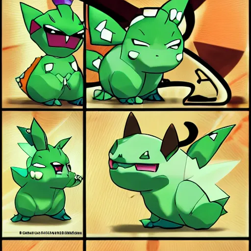 Image similar to danny de vito as a bulbasaur, anime, hyperdetailed, volumetric lighting, sharp focus, pokemon, ken sugimori