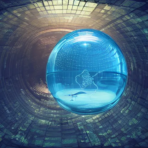 Image similar to dome science fiction underwater advanced orthodox city bubble landscape