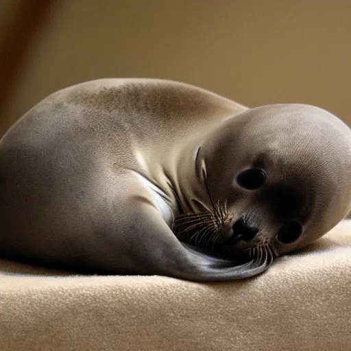 Image similar to a sleepy baby seal