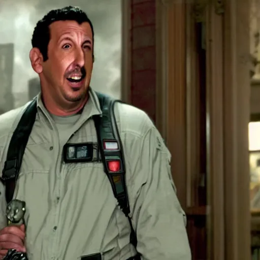 Image similar to Adam Sandler in Ghostbusters 4K quality super realistic