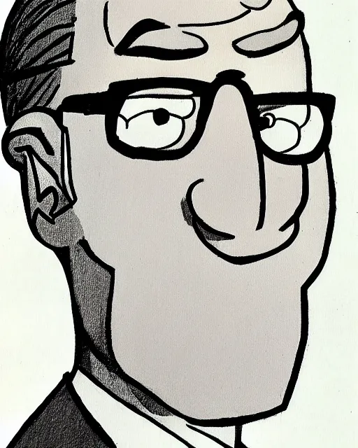 Prompt: Hank Hill drawn by Tove Jansson