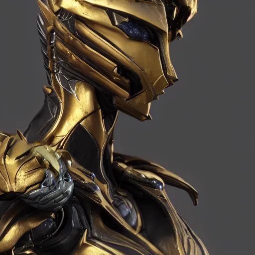 Image similar to stunning close up bust of valkyr prime female warframe, doing an elegant pose, highly detailed, artstation, deviantart, 8k octane render