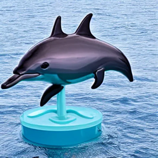 Image similar to a dolphin made of plastic