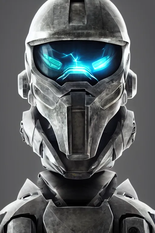 Image similar to robot ninja mask helmet halo master chief radiating a glowing aura global illumination ray tracing hdr fanart arstation by ian pesty and katarzyna da „ bek - chmiel