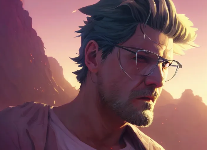 Image similar to highly detailed portrait of solid snake, in no game no life, stephen bliss, 8 k, unreal engine, fantasy art by greg rutkowski, loish, rhads, ferdinand knab, makoto shinkai and lois van baarle, ilya kuvshinov, rossdraws, tom bagshaw, global illumination, radiant light, detailed and intricate environment