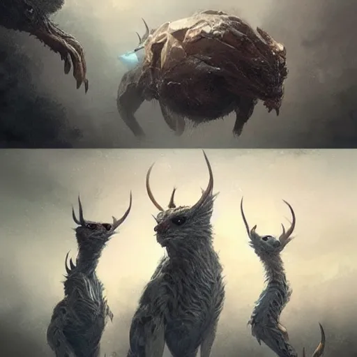 Image similar to four living creatures that had eyes all over their bodies,digital Art, hiperrealist Detailed, cinematographic, artstation Greg rutkowski