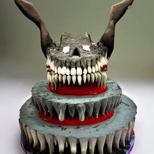 Image similar to a cake made of teeth