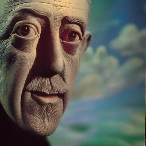 Image similar to a beautiful detailed 3 d matte photograph of alec guinness as dorothy in the wizard of oz, ominous, magical realism, texture, intricate, radiant colors, fantasy, volumetric lighting, high details