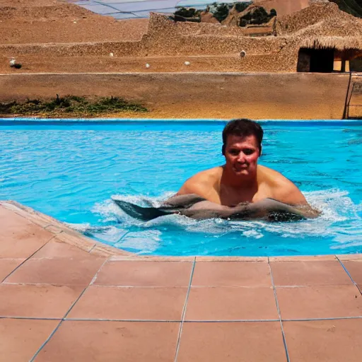 Image similar to achilles in a swimming pool in peru, photo