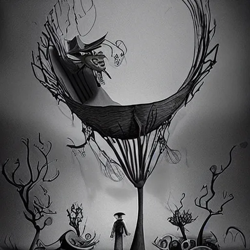 Image similar to surreal 3 d artwork by tim burton