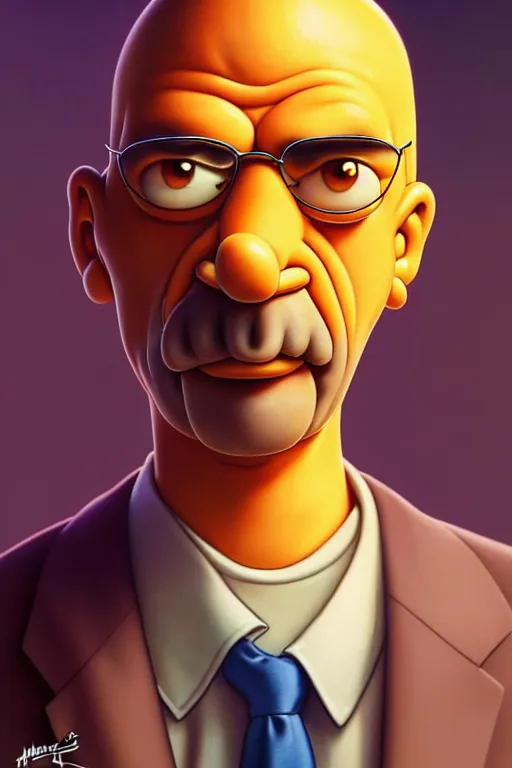 Image similar to clear portrait of moe from the simpsons, cottagecore!!, mafia background hyper detailed, character concept, full body, dynamic pose, intricate, criminal appearance, highly detailed, digital painting, artstation, concept art, smooth, sharp focus, illustration, art by artgerm and greg rutkowski and alphonse mucha