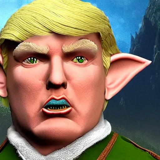 Prompt: a fantasy middle earth elf that looks like donald trump, realistic