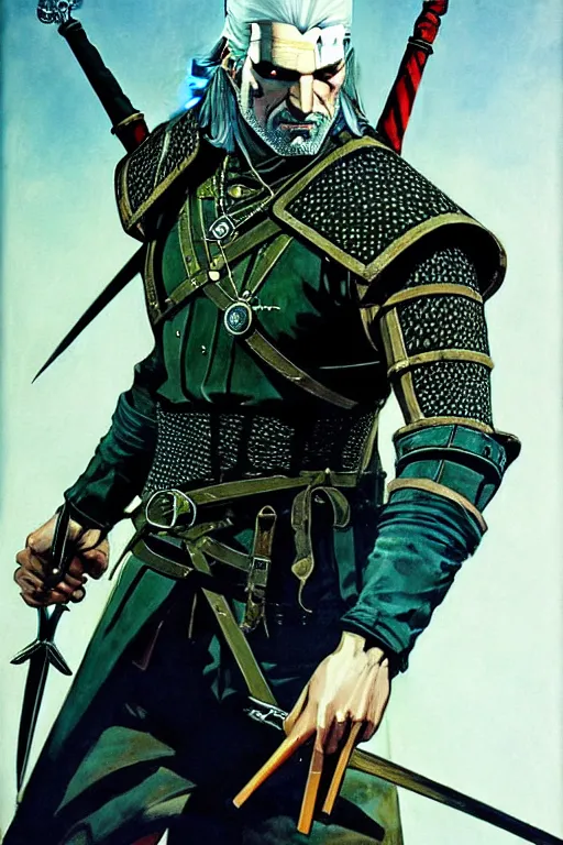 Image similar to witcher, painting by j. c. leyendecker, yoji shinkawa, katayama bokuyo