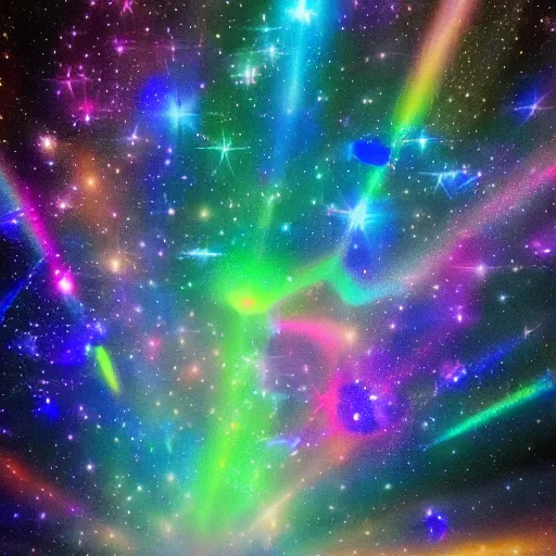 Image similar to traveling through stardust hyperspace. full color