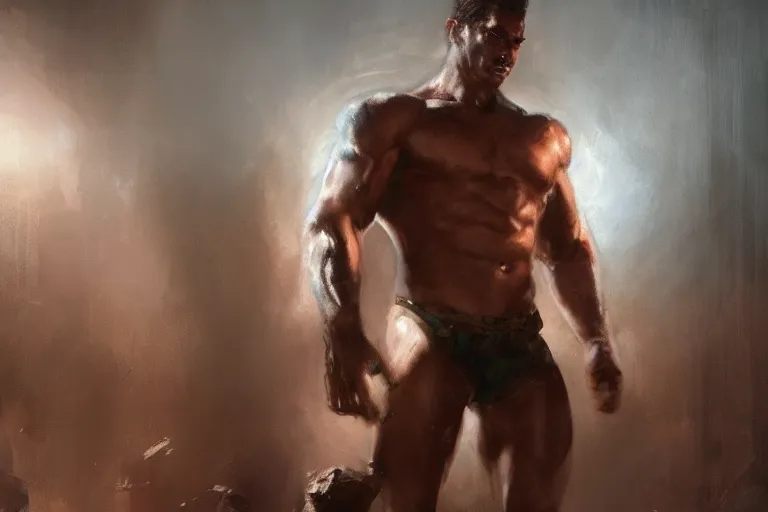 Prompt: male, muscular, cinematic lighting, dramatic atmosphere, by Craig Mullins, 4k resolution, trending on artstation