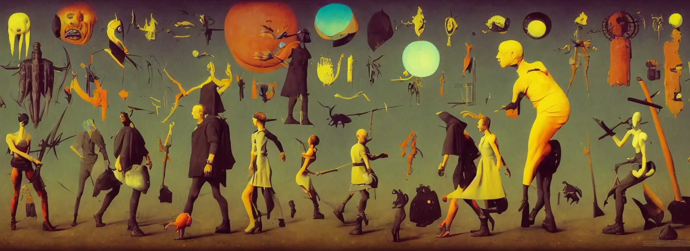 Image similar to full - body surreal colorful rpg character concept art anatomy, action pose, very coherent and colorful high contrast masterpiece by norman rockwell franz sedlacek hieronymus bosch dean ellis simon stalenhag rene magritte gediminas pranckevicius, dark shadows, sunny day, hard lighting, reference sheet white background