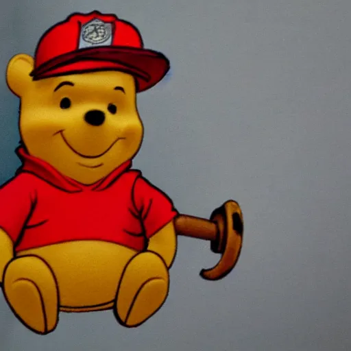 Image similar to winnie the pooh dressed as fireman