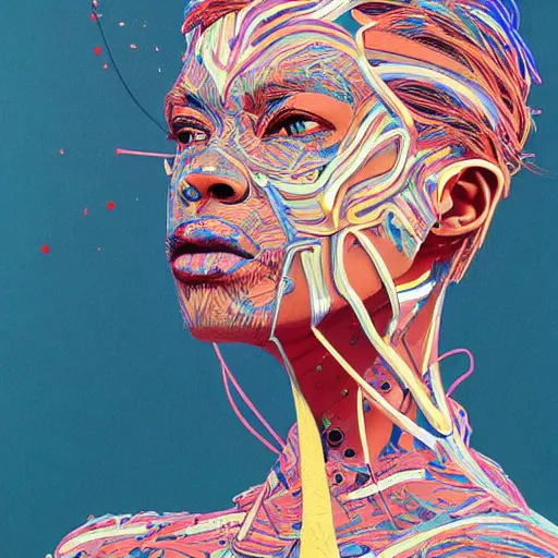 Image similar to medium portrait soft light painted by james jean and erik jones and conrad roset, inspired by shaka zulu science fiction, smooth face feature, intricate oil painting, sharp high detail illustration, - c 1 2