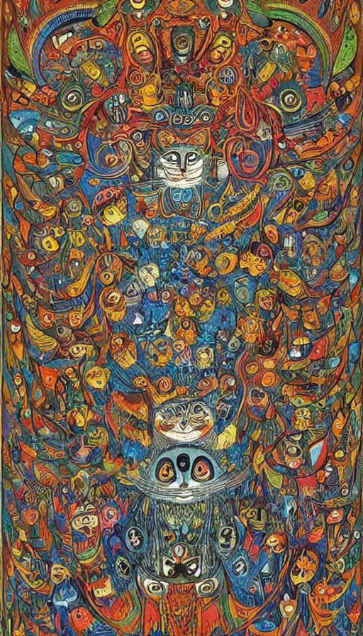 Image similar to portrait of a digital shaman, by louis wain