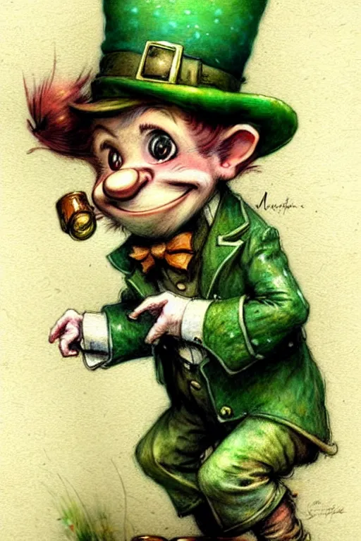 Image similar to ( ( ( ( ( 1 9 5 0 s leprechaun. muted colors. ) ) ) ) ) by jean - baptiste monge!!!!!!!!!!!!!!!!!!!!!!!!!!!!!!