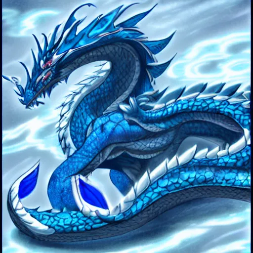 Image similar to an anthropomorphic blue dragon with icy scales, cartoon art trending on furaffinity