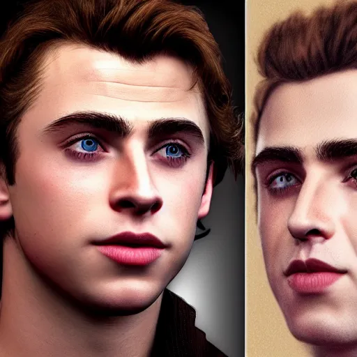 Prompt: Young Chris Hemsworth and Old Timothee Chalamet crossbreed, rendered in 3D by Xie Boli, trending on artstation, 4k, 8k, photorealistic imagery, photorealistic details, intricate, highly detailed