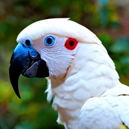 Prompt: albino cockatoo macaw