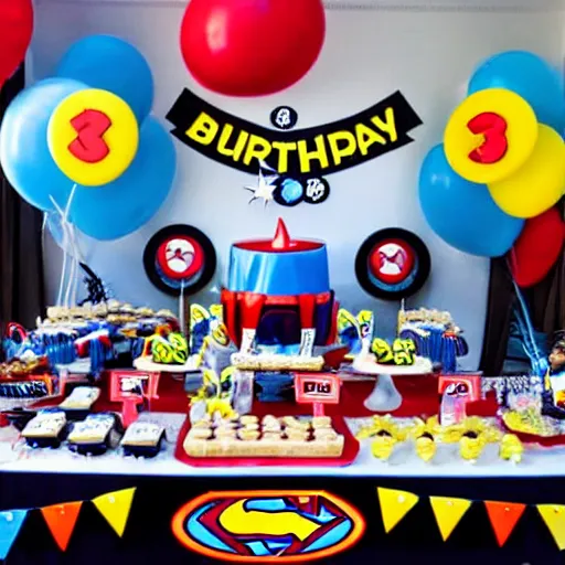 Prompt: super hero birthday party.