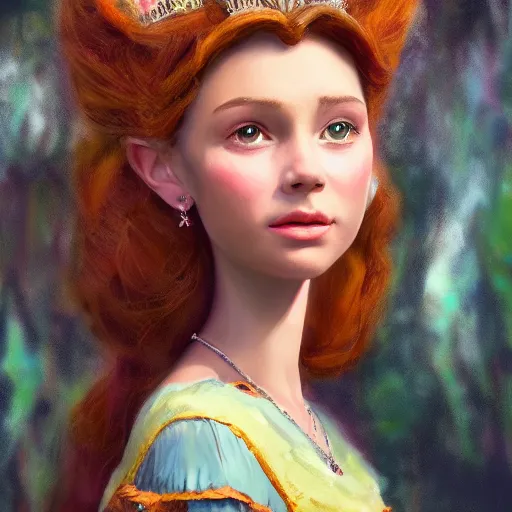 Prompt: a portrait of a princess in a disney movie, backwater bayou, oil painting, pale colors, high detail, 8 k, wide angle, trending on artstation,