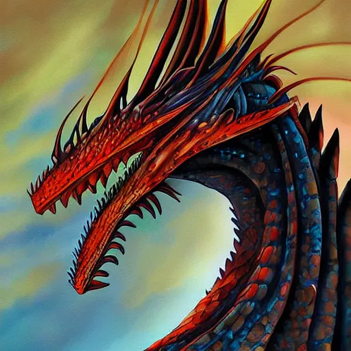 Prompt: beautiful painting of a dragon, accurate, digital art, wings of fire