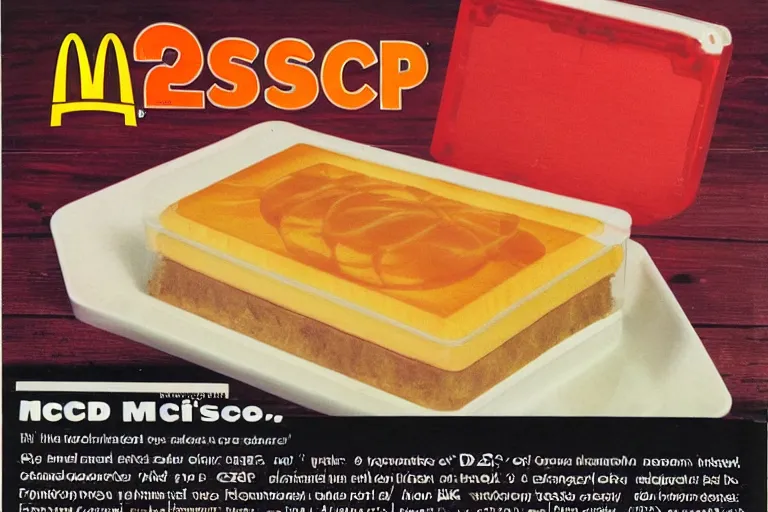 Image similar to mcdonald's mc - aspic aspic meal, in 1 9 9 5, y 2 k cybercore, advertisement photo