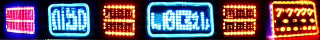 Image similar to 7-segment LED display showing characters L c 0