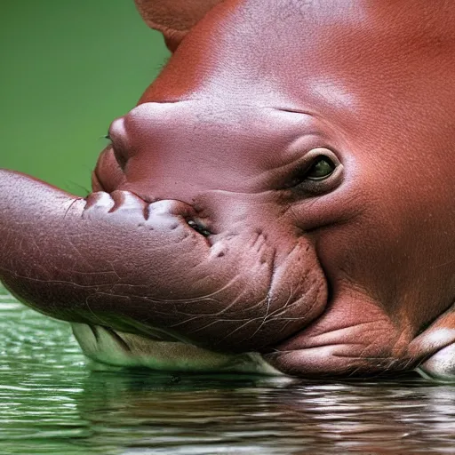 Prompt: cat hippopotamus hybrid, bold natural colors, national geographic photography, masterpiece, full shot