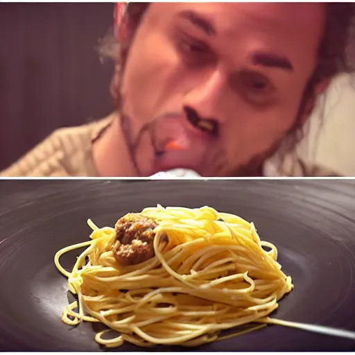 Image similar to On top of spaghetti, All covered with cheese, I lost my poor meatball, When somebody sneezed, It rolled off the table, And onto the floor, And then my poor meatball, Rolled out of the door. music video key vfx shot for new single by lil wayne