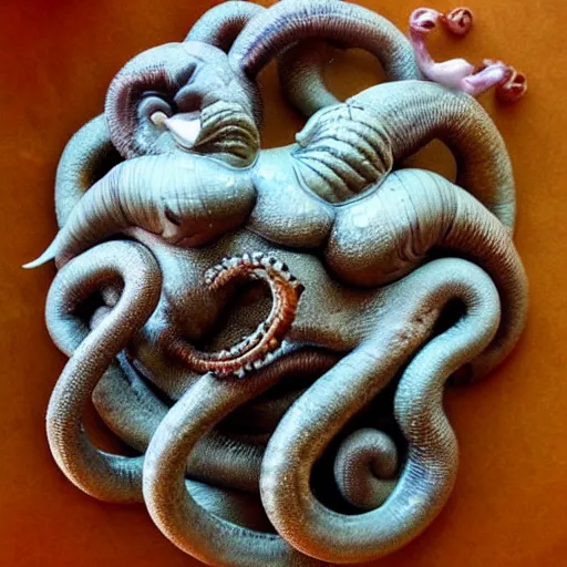 Image similar to snail with the head of count orlok on each tentacle, extremely detailed!!!!