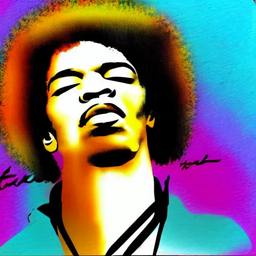 Image similar to grunge illustration of Jimi Hendrix