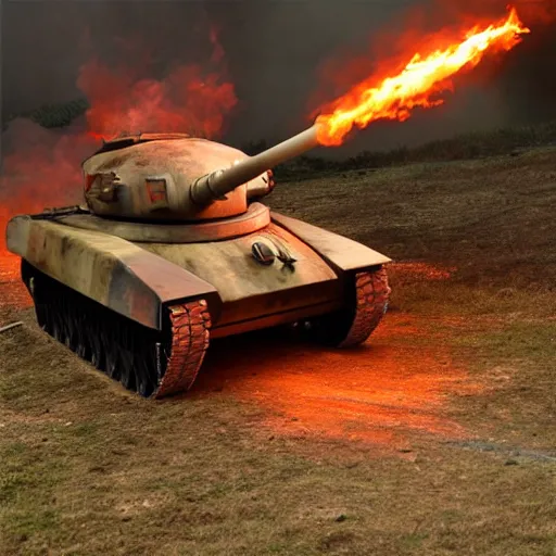 Image similar to Flamethrower tank